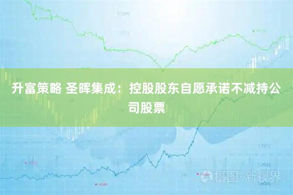 升富策略 圣晖集成：控股股东自愿承诺不减持公司股票