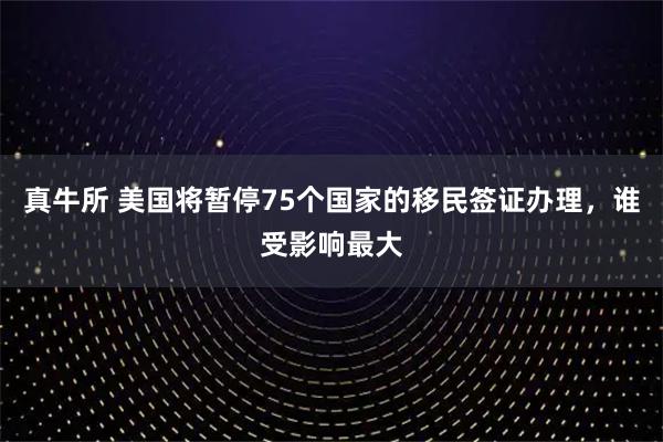 真牛所 美国将暂停75个国家的移民签证办理，谁受影响最大